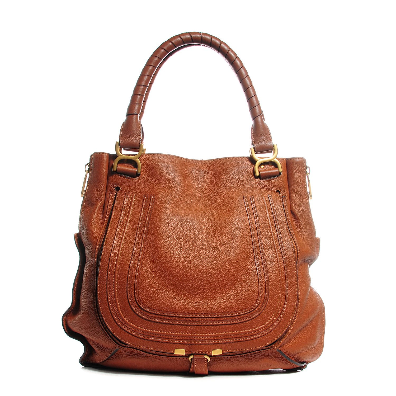 Chloe Calfskin Large Marcie Satchel Tan 1 of 9