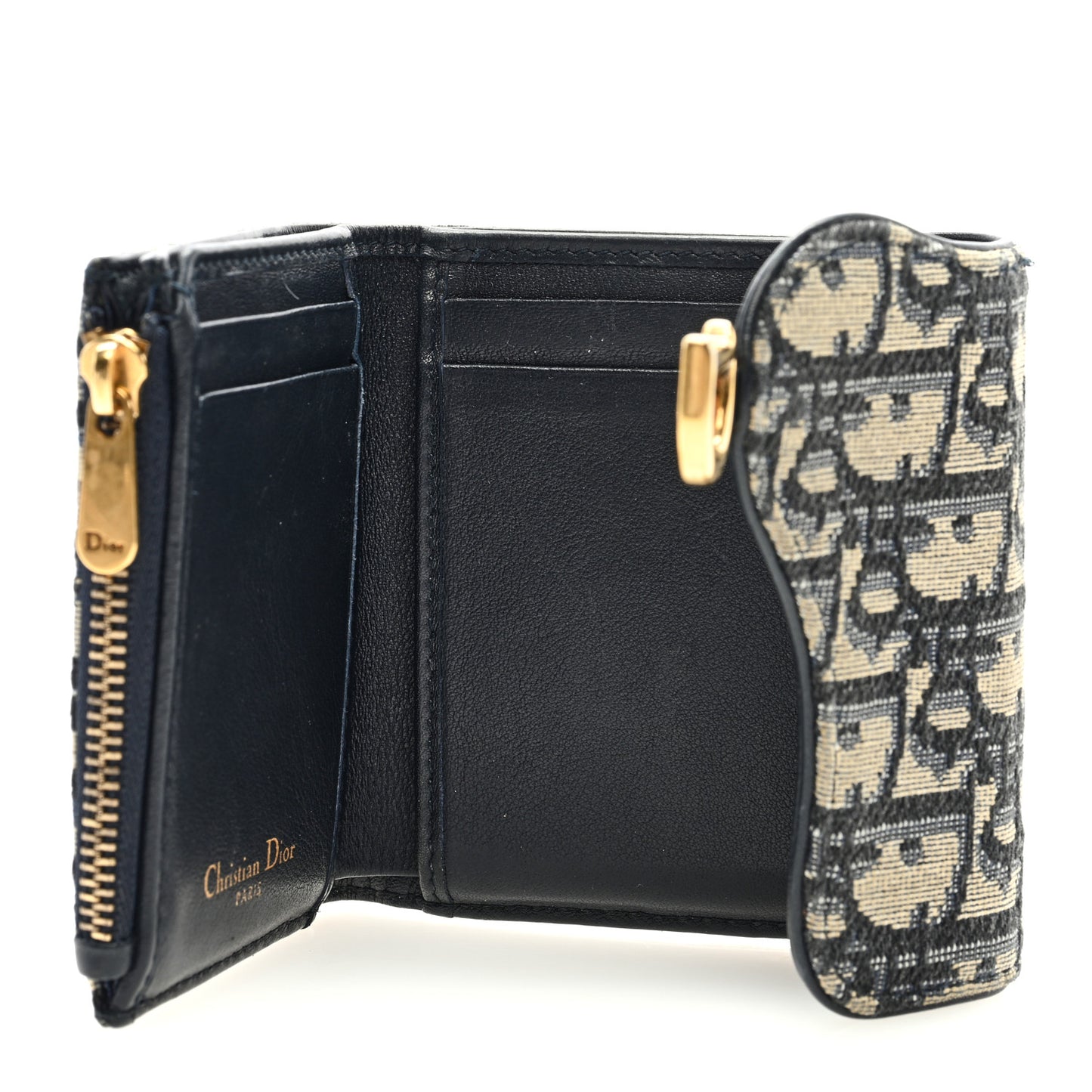 Oblique Saddle Card Holder Blue