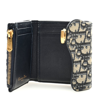 Christian Dior Oblique Saddle Card Holder Blue 5 of 6