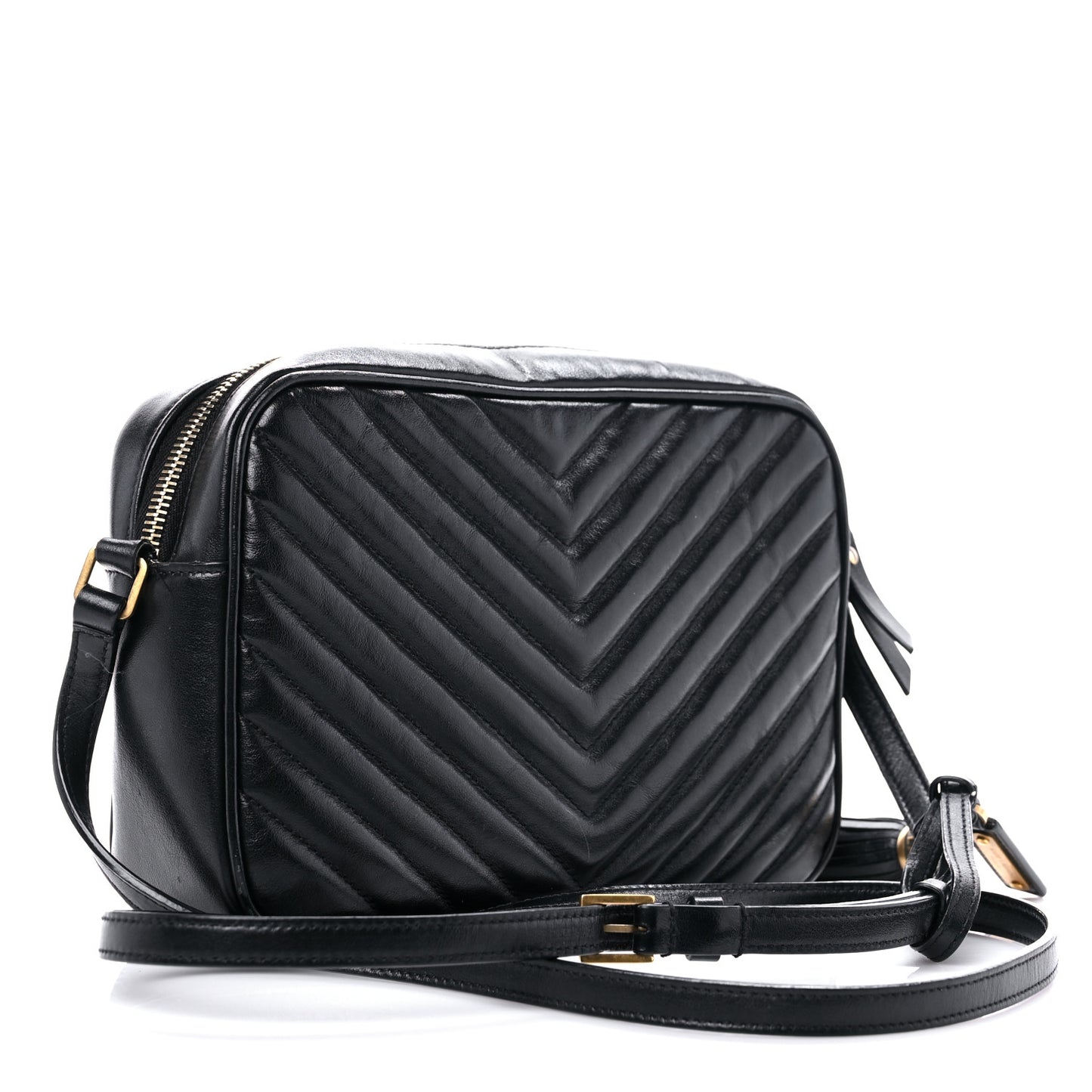 Calfskin Matelasse Monogram Lou Camera Bag Black