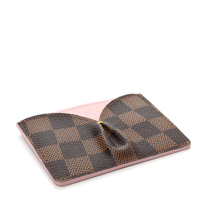 Louis Vuitton Damier Ebene Caissa Card Holder Rose Ballerine 4 of 6