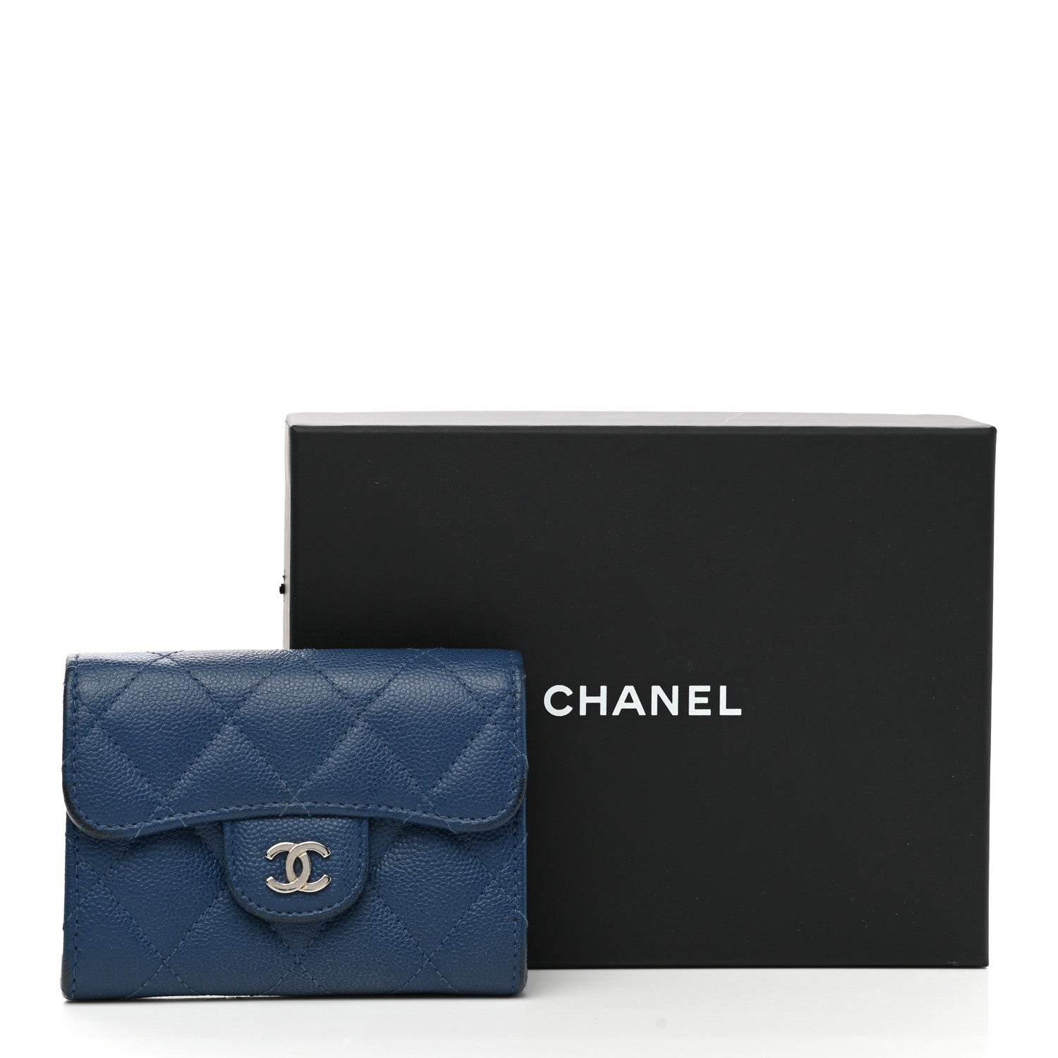 Chanel Caviar Quilted Flap Card Holder Wallet Navy 12 of 12