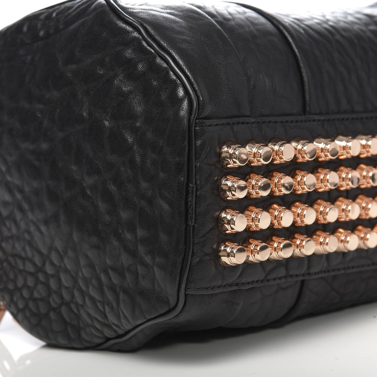 Alexander Wang Pebbled Lambskin Rockie Black Rose Gold Hardware 7 of 9