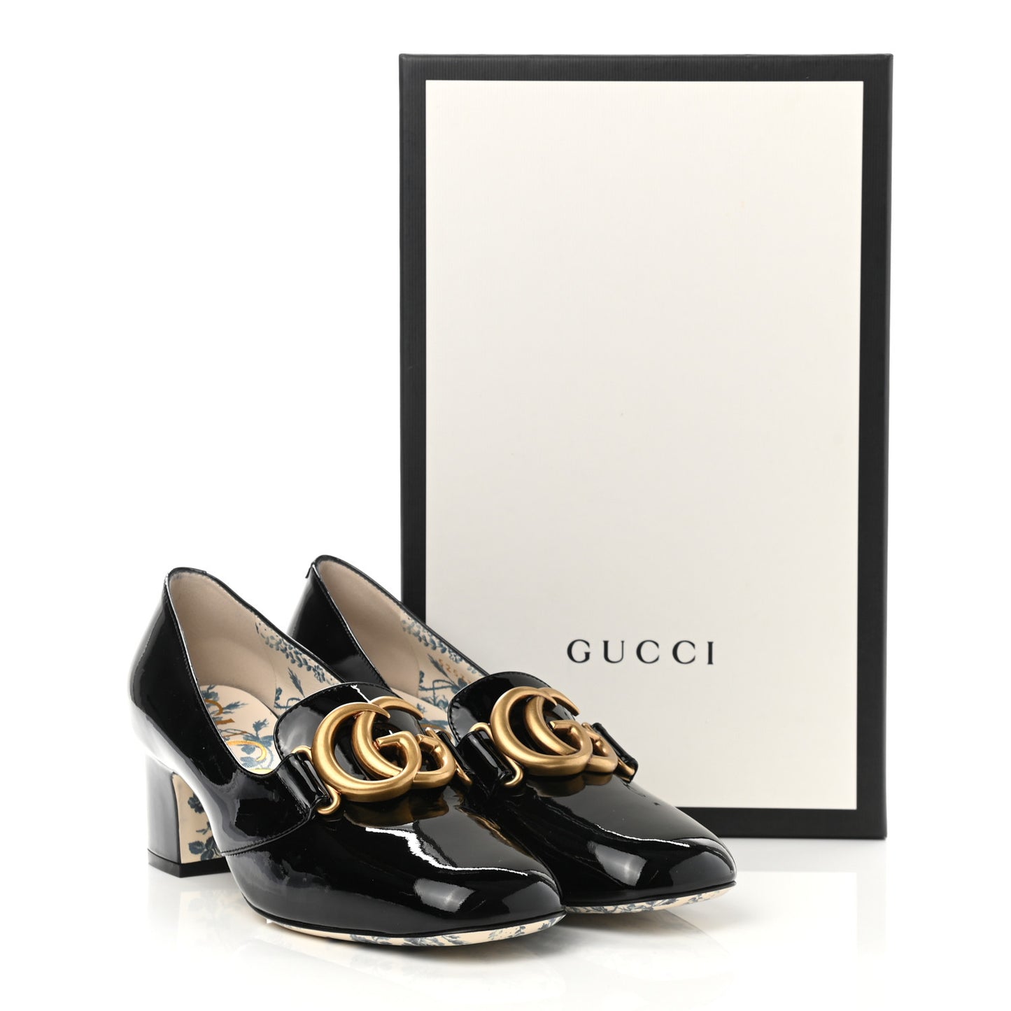 Vernice GG Victoire 55mm Loafer Pumps 37.5 Black