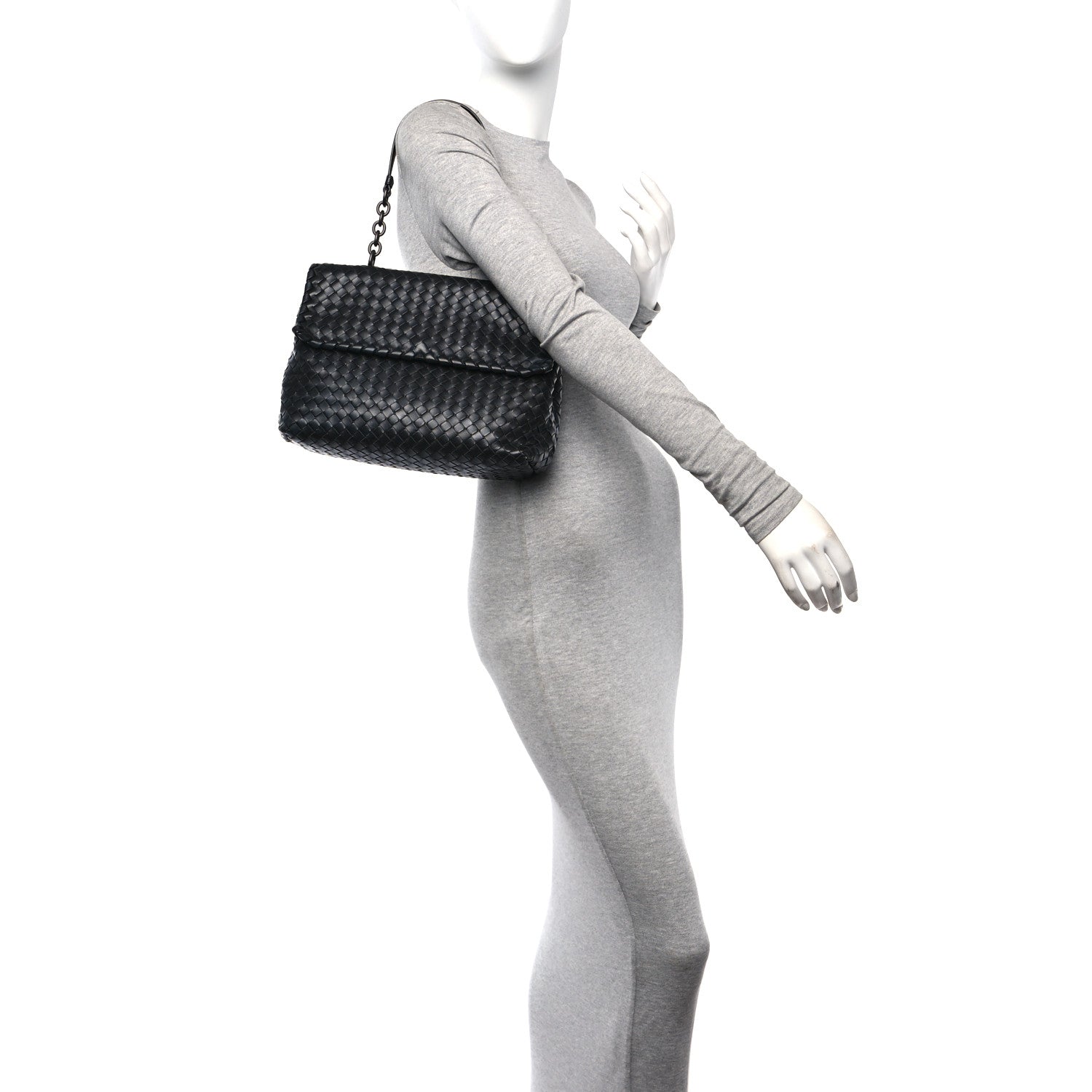 Bottega Veneta Nappa Intrecciato Olimpia Shoulder Bag Nero Black 2 of 11