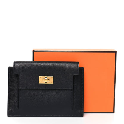 Hermes Epsom Kelly Pocket Compact Wallet Black 10 of 10