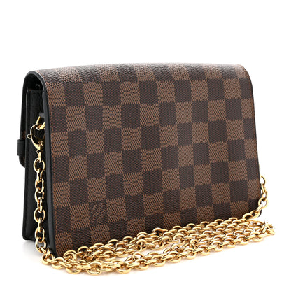 Louis Vuitton Damier Ebene Vavin Chain Wallet Black 3 of 11