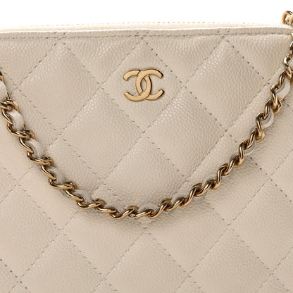 Chanel Caviar Quilted Classic Clutch With Chain White 8 of 11