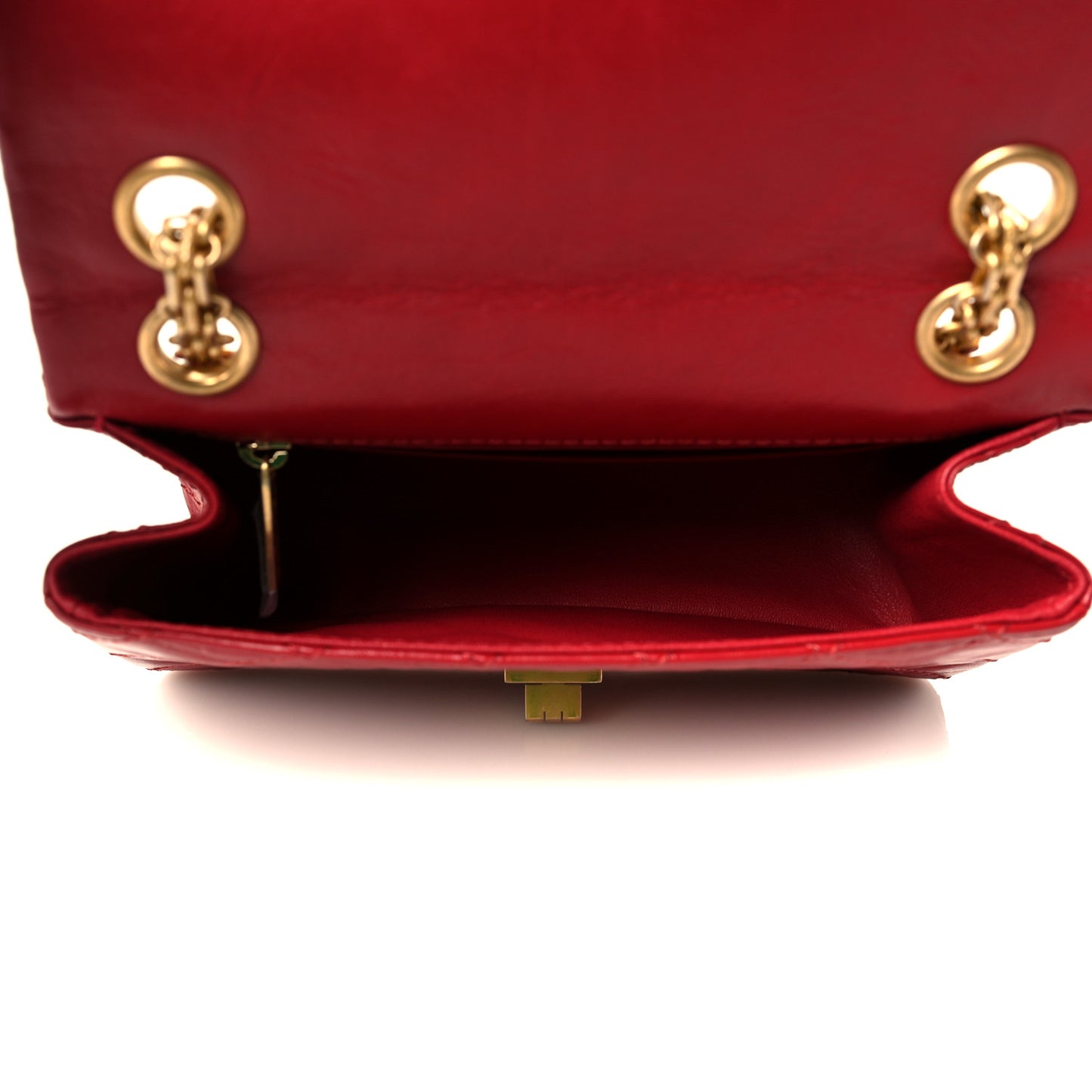 Aged Calfskin Quilted 2.55 Reissue Mini Flap Red