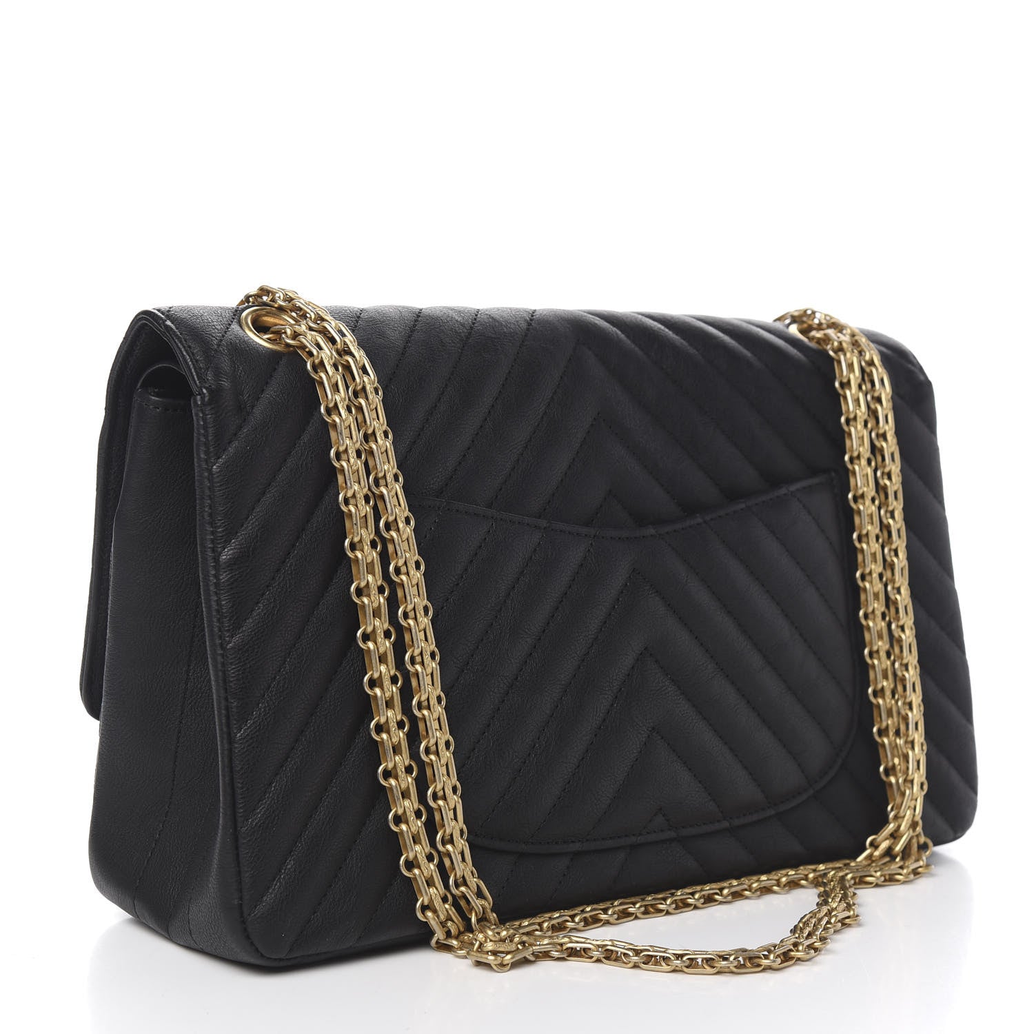 Chanel Crumpled Calfskin Chevron Quilted 2.55 Reissue 226 Black 2 of 12