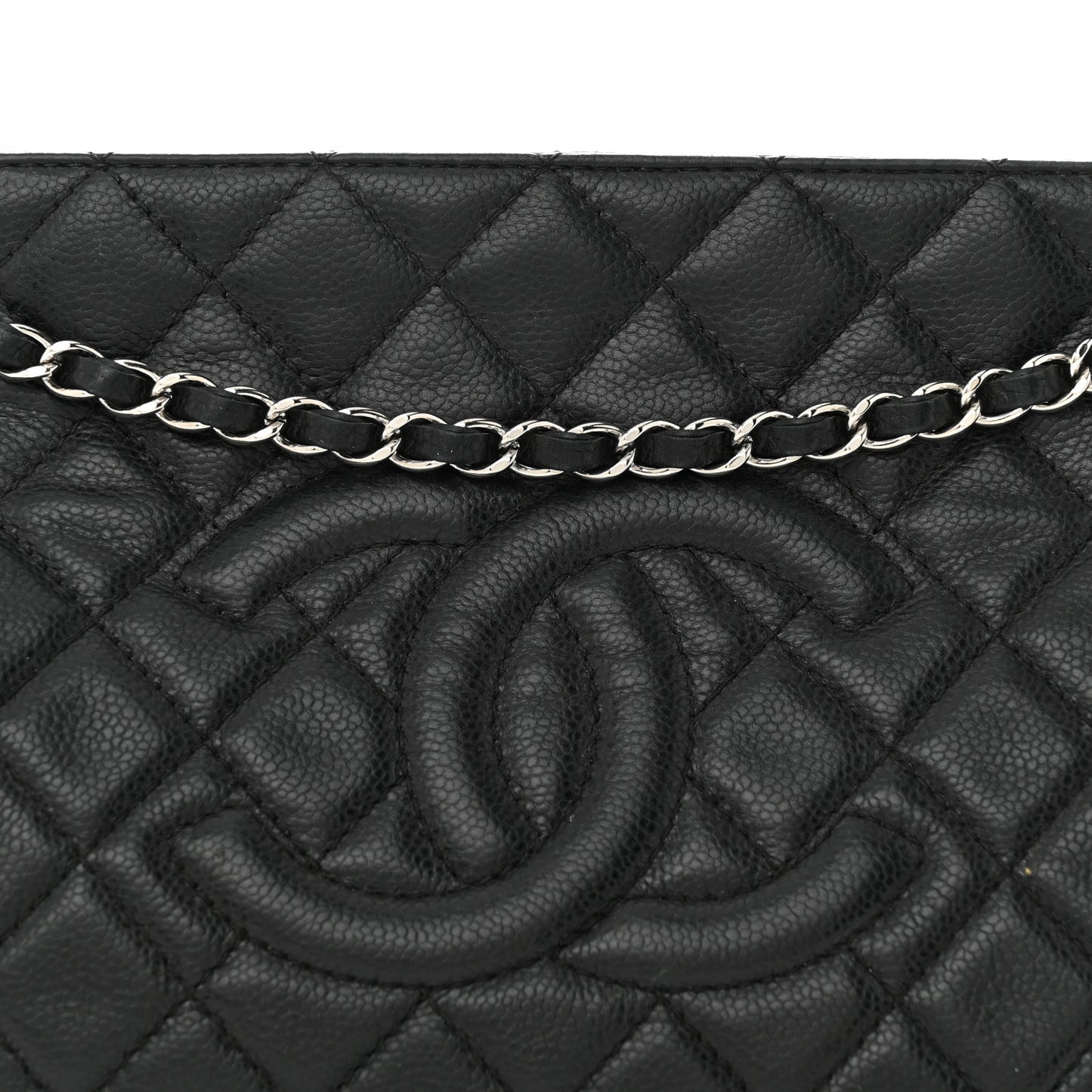 Soft Caviar Quilted CC Timeless Tote Black