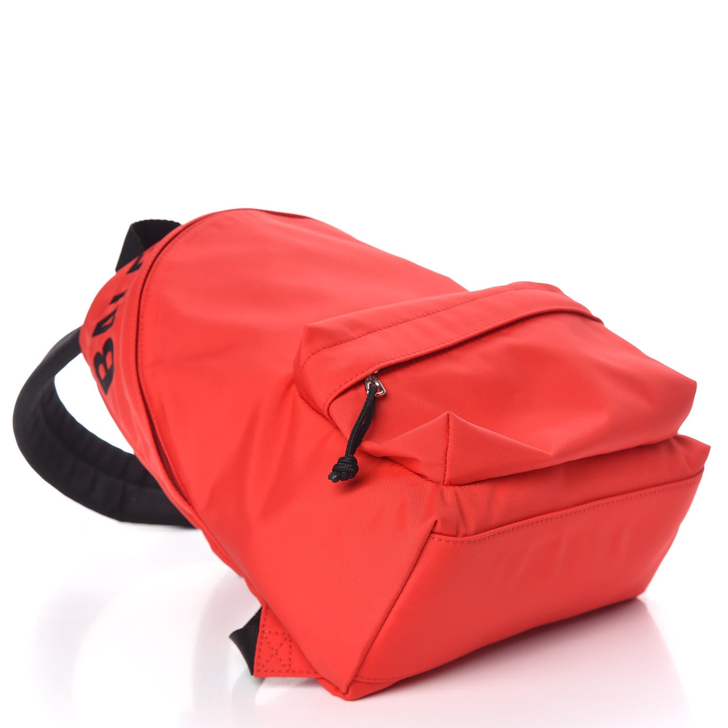 Balenciaga Sport Nylon Logo Embroidered S Wheel Backpack Bright Red Black 4 of 10