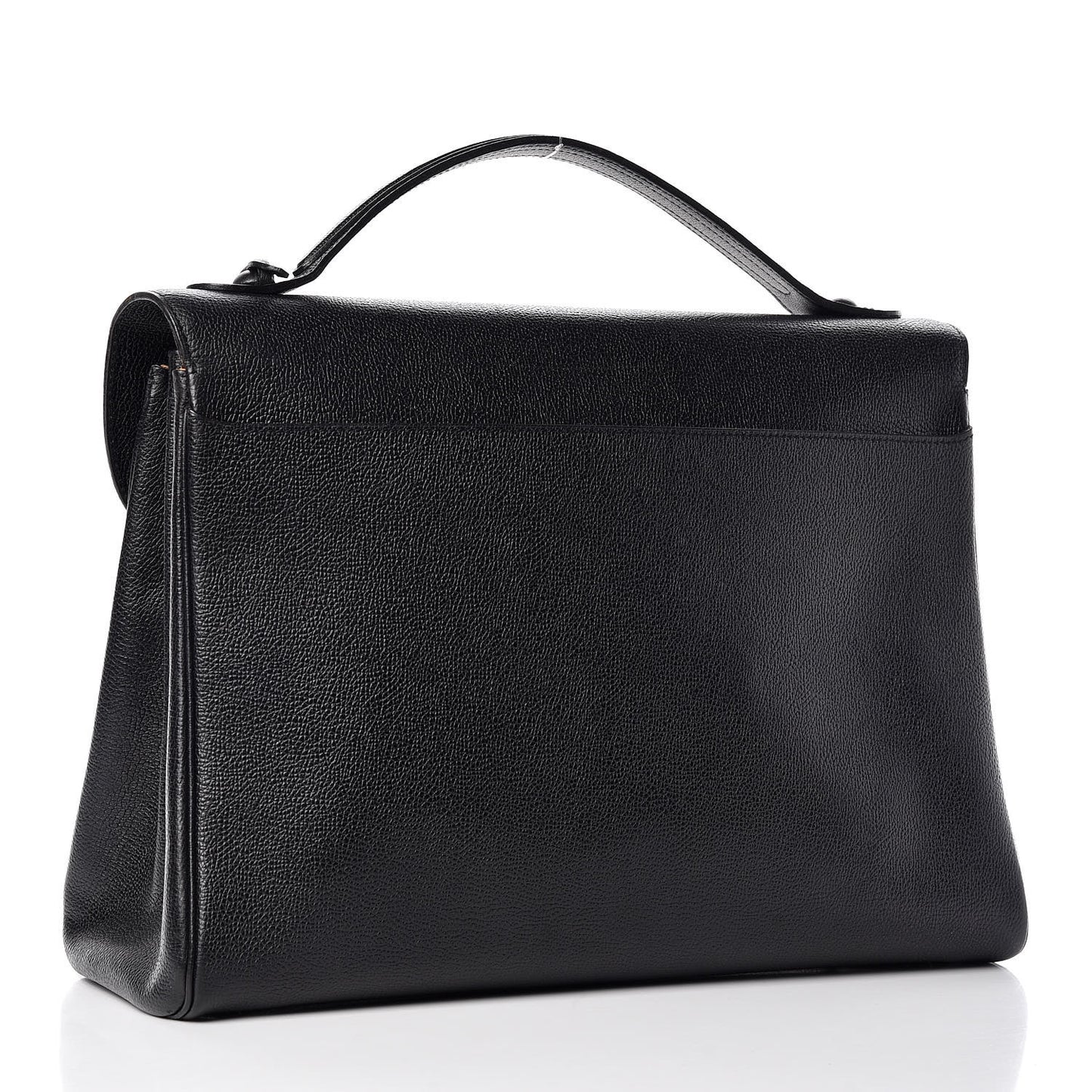 Grained Calfskin Brillant Briefcase Black