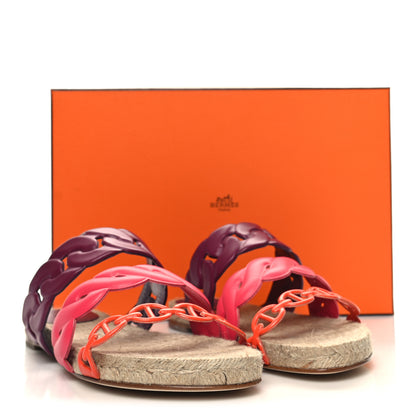 Hermes Nappa Gwen Espadrille Sandals 37 Multicolored Violet Lilas 9 of 9