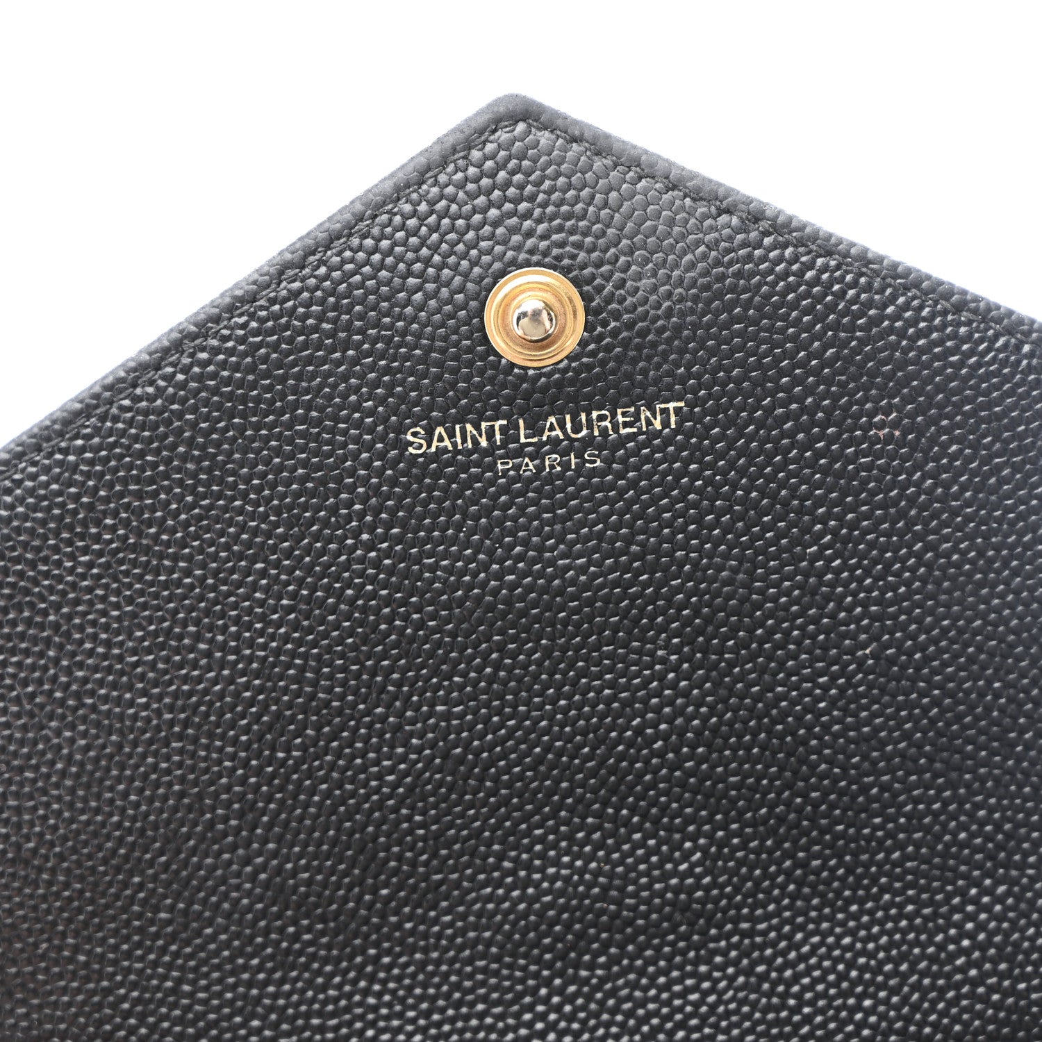 Saint Laurent Grain De Poudre Matelasse Chevron Monogram Chain Wallet Black 7 of 12