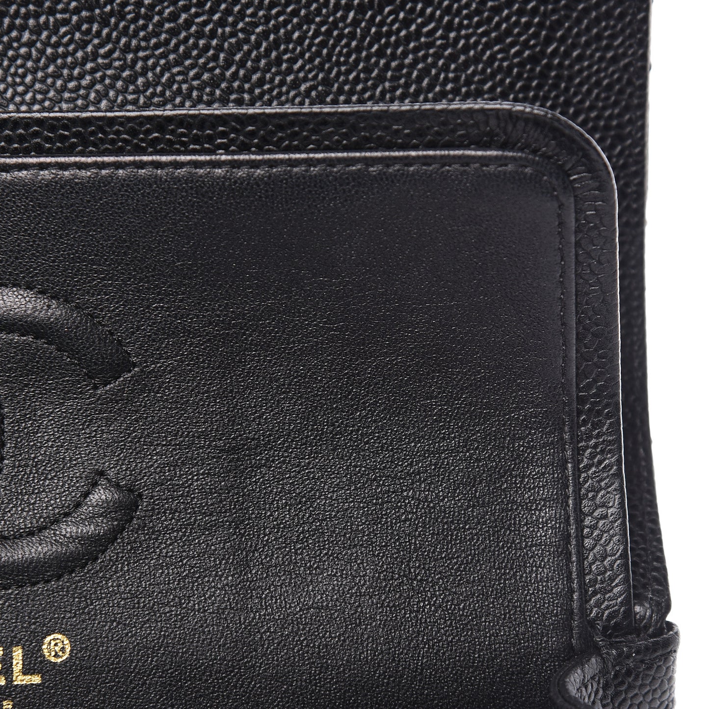 Caviar Quilted Small Double Flap Black