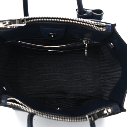 Prada Glace Calf Small Twin Pocket Tote Baltico 5 of 9