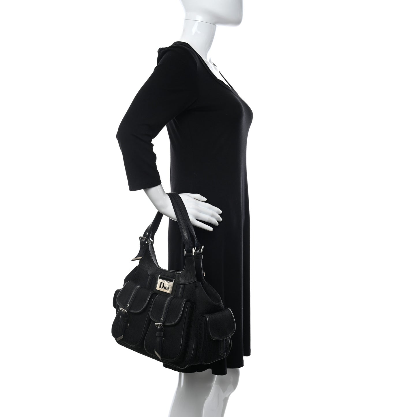 Monogram Pocket Satchel Black