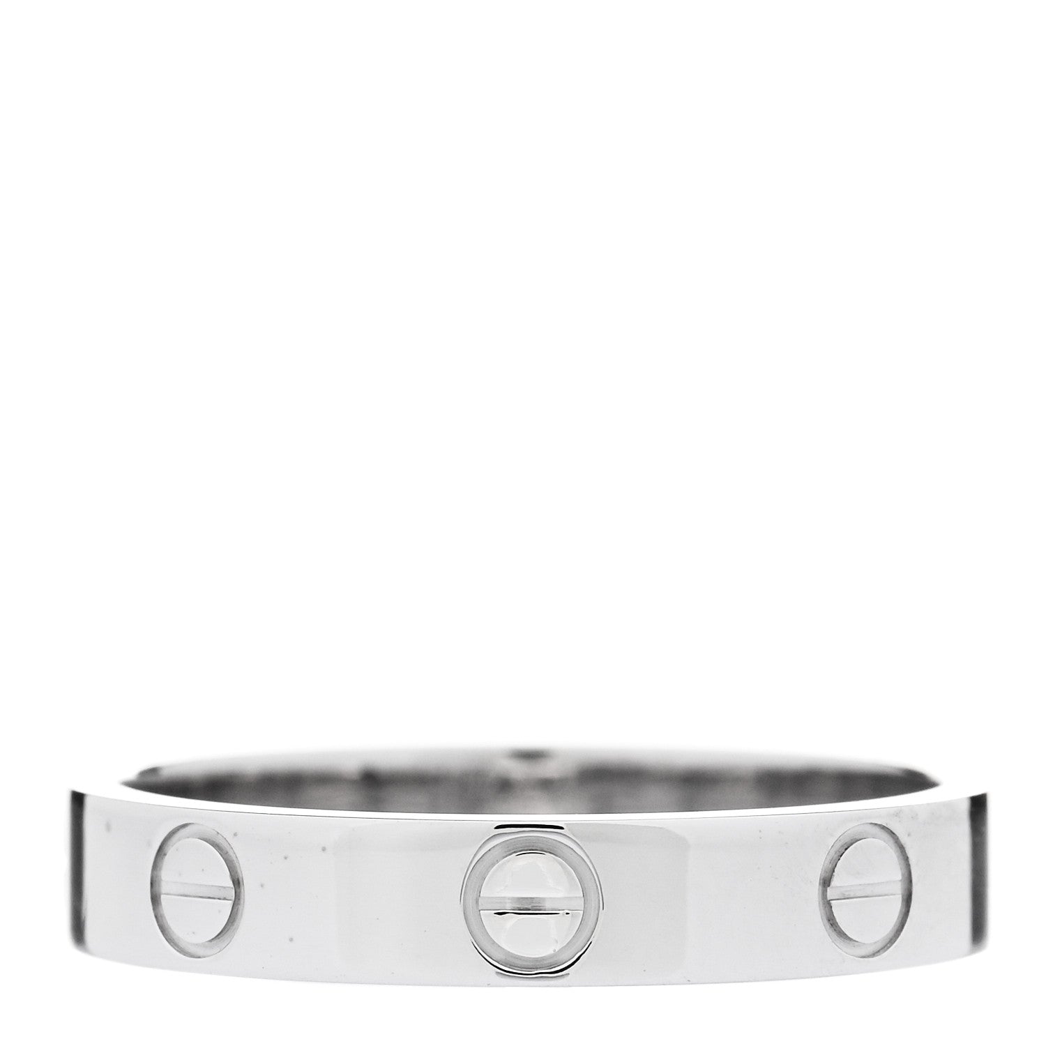 Cartier 18K White Gold 3.5mm LOVE Wedding Band Ring 56 7.75 3 of 5