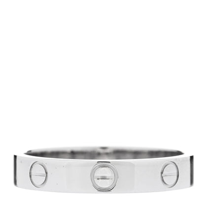 Cartier 18K White Gold 3.5mm LOVE Wedding Band Ring 56 7.75 3 of 5