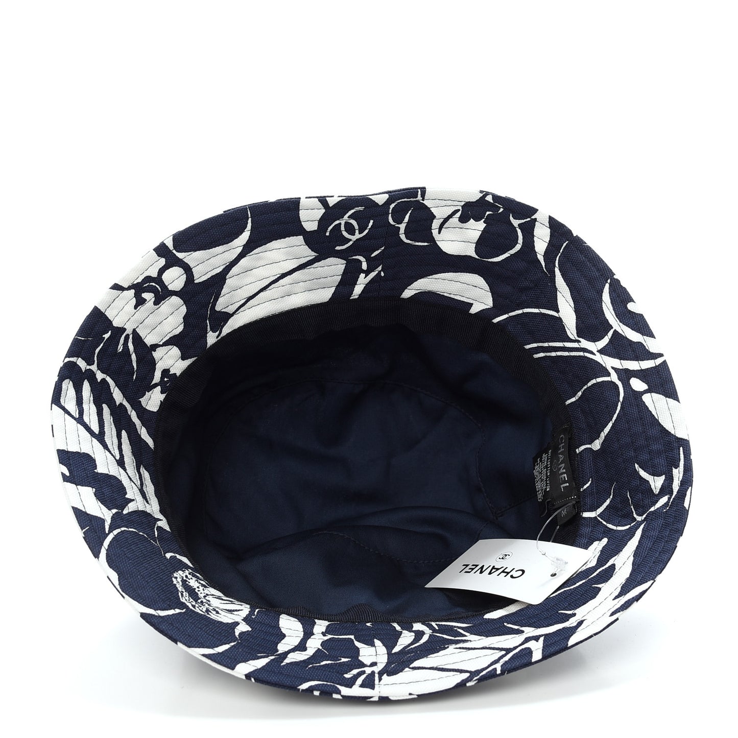 Cotton Canvas Bucket Hat M Navy Ivory