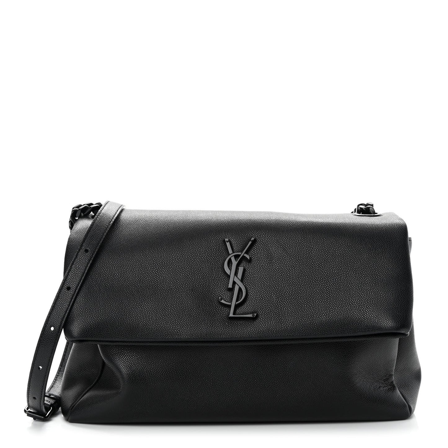 Grain De Poudre Medium West Hollywood Monogram Fold-Over Black