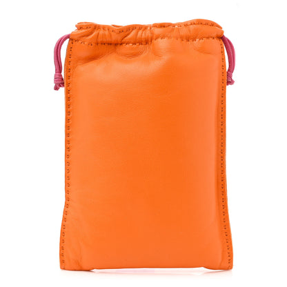 Hermes Milo Lambskin Swift Drawstring Pouch Orange Poppy 1 of 8