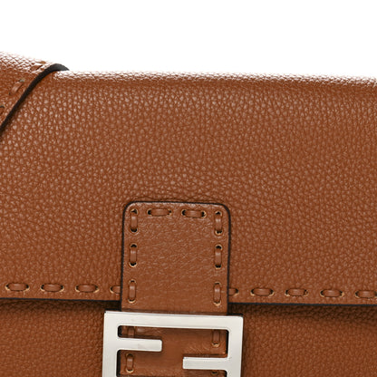 Fendi Cuoio Roma Sellerissima Nappa Sintetica Tape Stitch Baguette Brandy 9 of 11