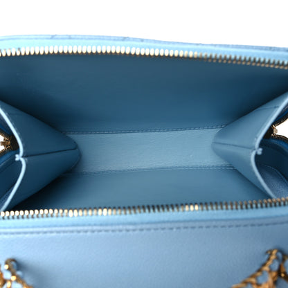 Chanel Caviar Quilted Small Pick Me Up Vanity Case Light Blue 6 of 10