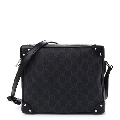 Gucci GG Supreme Monogram Selleria Calfskin Square Messenger Bag Black 1 of 9