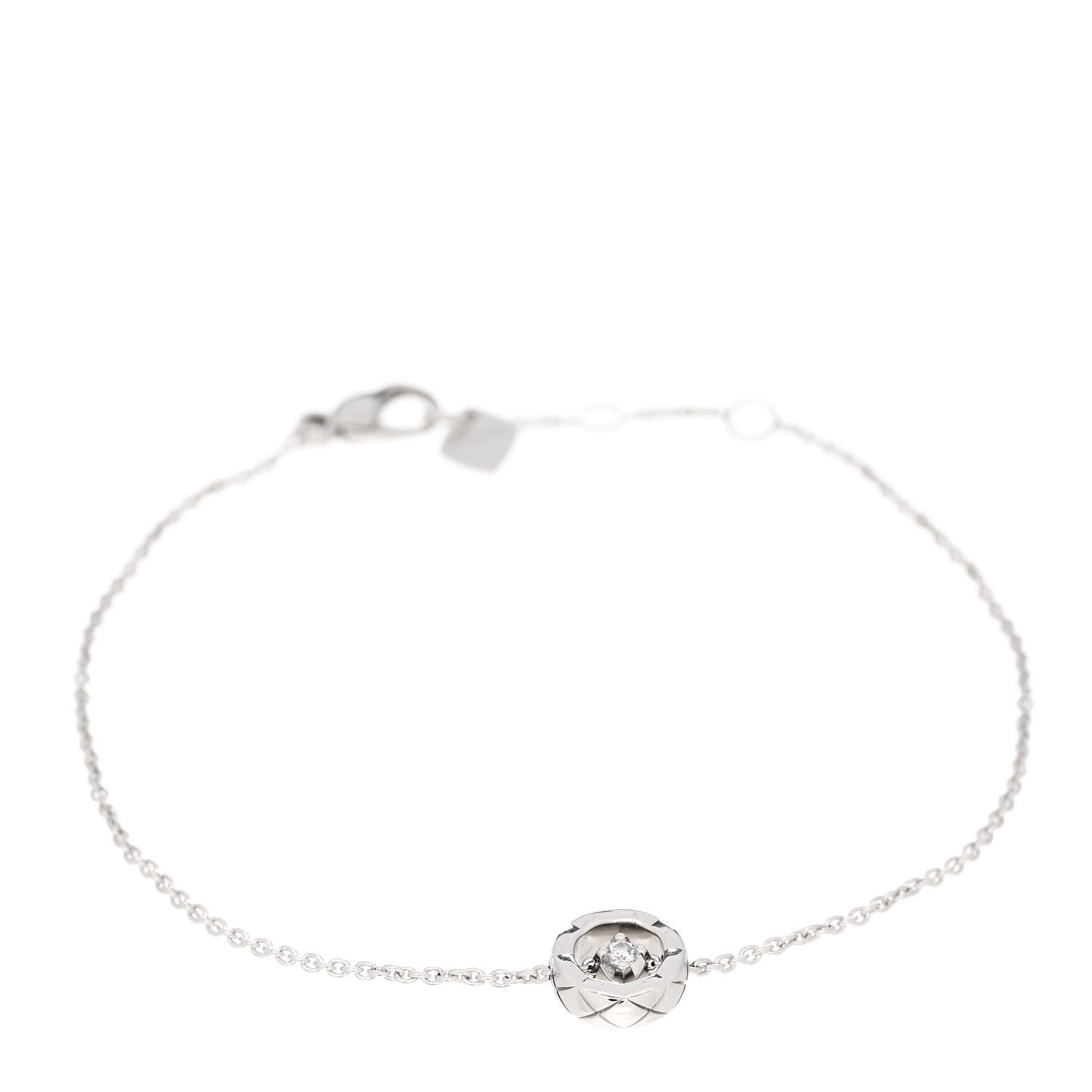 Chanel 18K White Gold Diamond Coco Bracelet 1 of 5