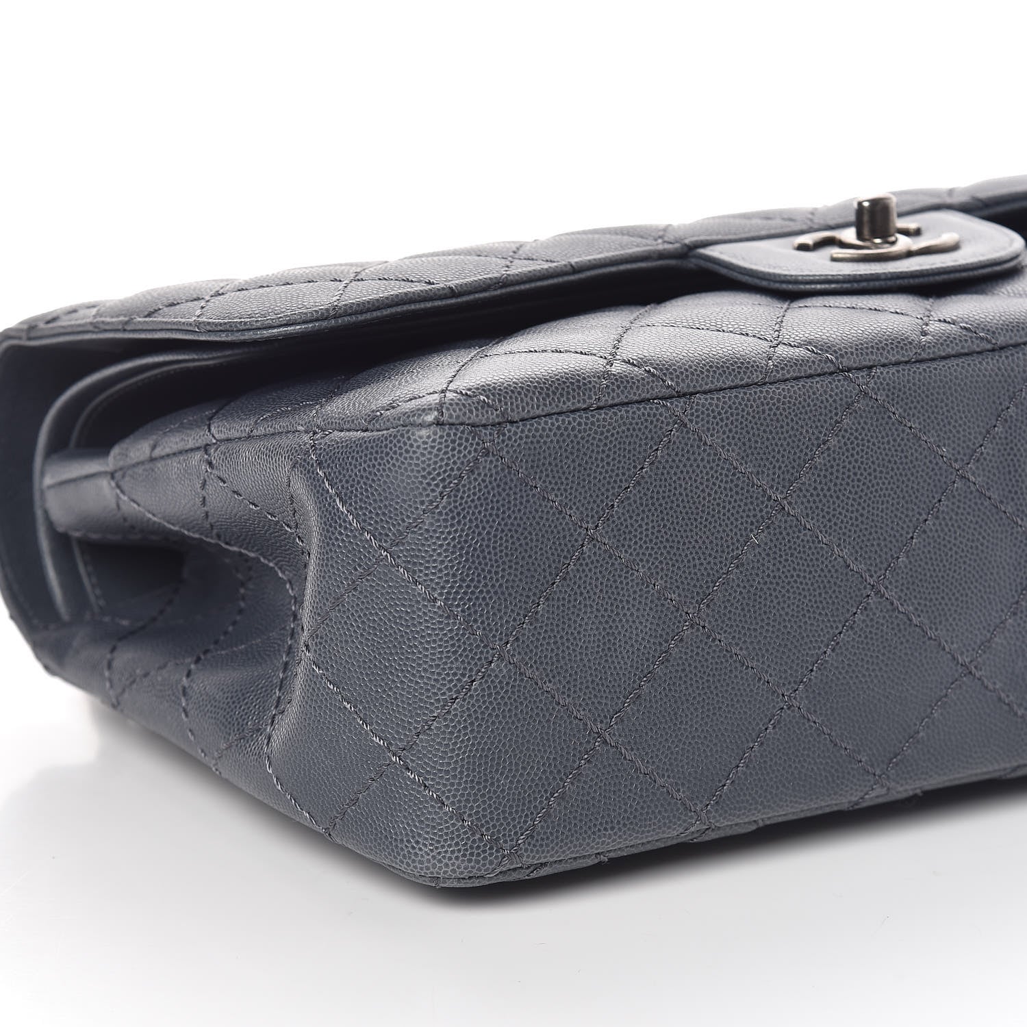 Chanel Caviar Quilted Jumbo Double Flap Dark Grey 5 of 10