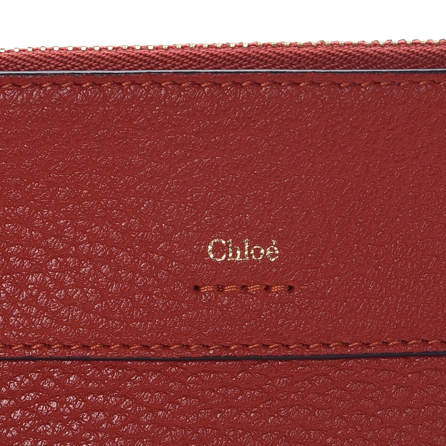 Grained Calfskin Drew Card Holder Earthy Red