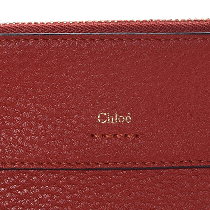 Chloe Grained Calfskin Drew Card Holder Earthy Red 6 of 8