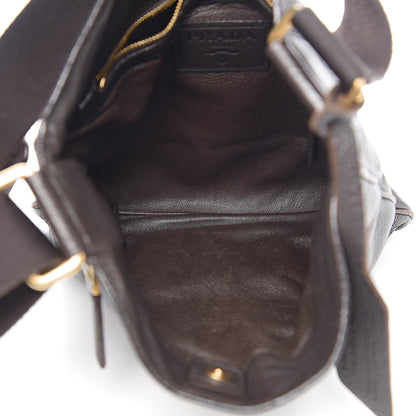 Prada Cervo Deerskin Flat Messenger Bag Ebano 4 of 12