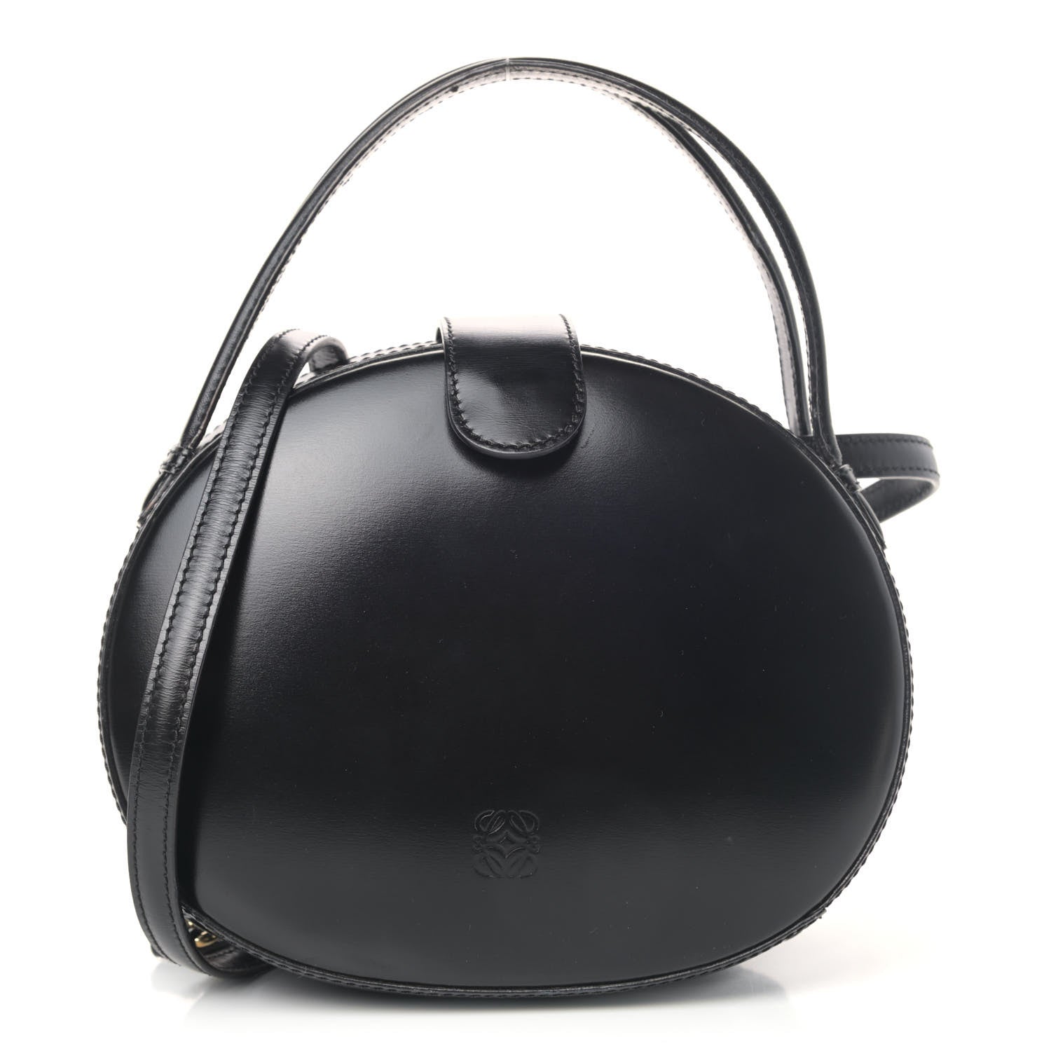 Loewe Calfskin Round Top Handle Bag Black 2 of 18