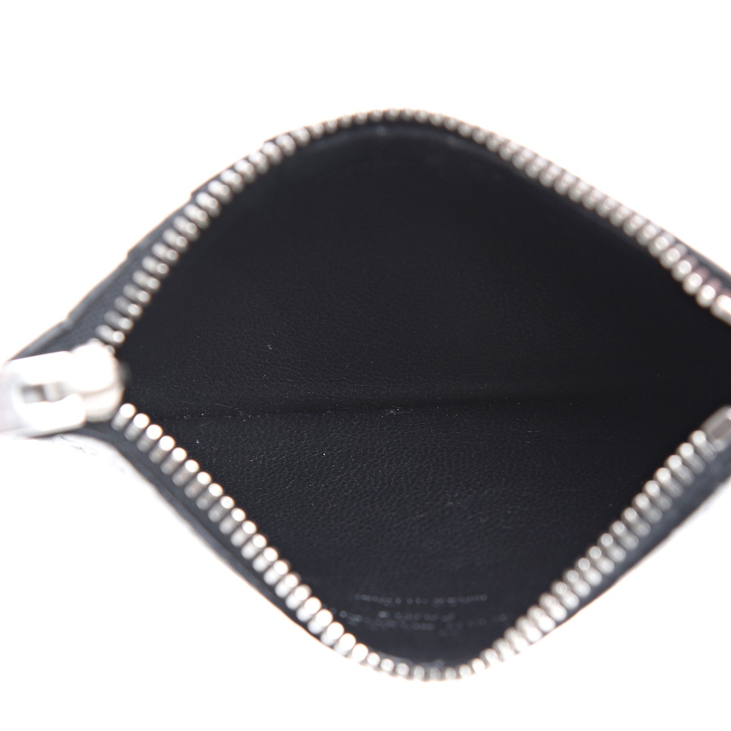 Calfskin Crocodile Embossed 5 Fragments Zip Card Case Black