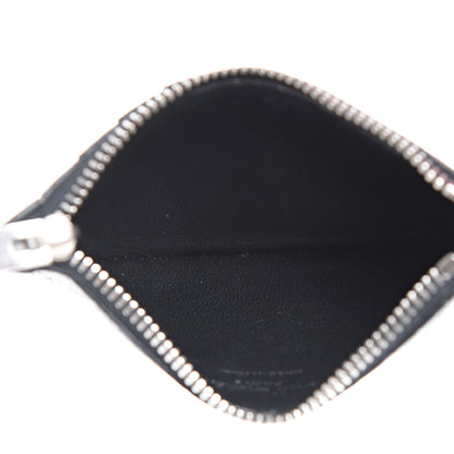 Saint Laurent Calfskin Crocodile Embossed 5 Fragments Zip Card Case Black 4 of 7