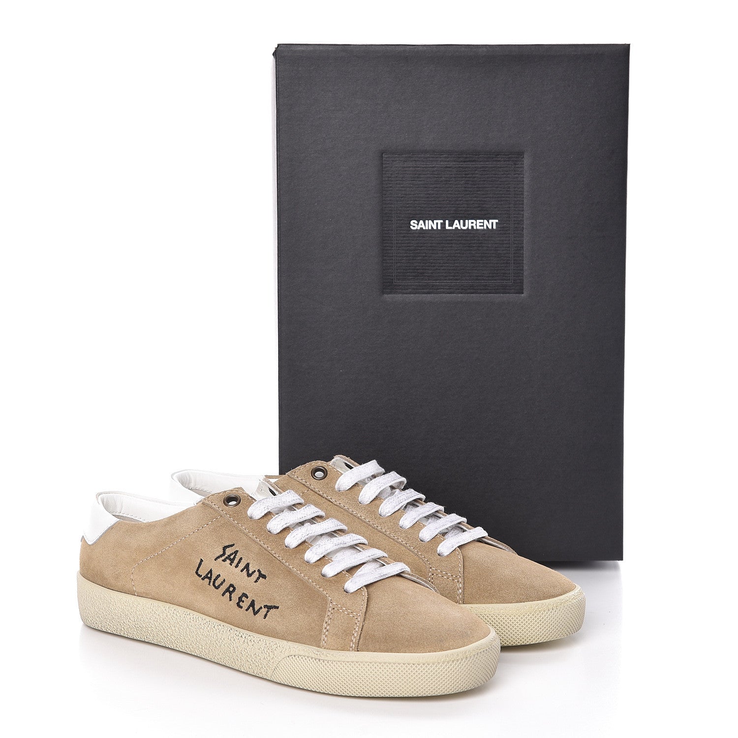 Saint Laurent Distressed Canvas Court Classic Sneakers 38 Desert 8 of 8