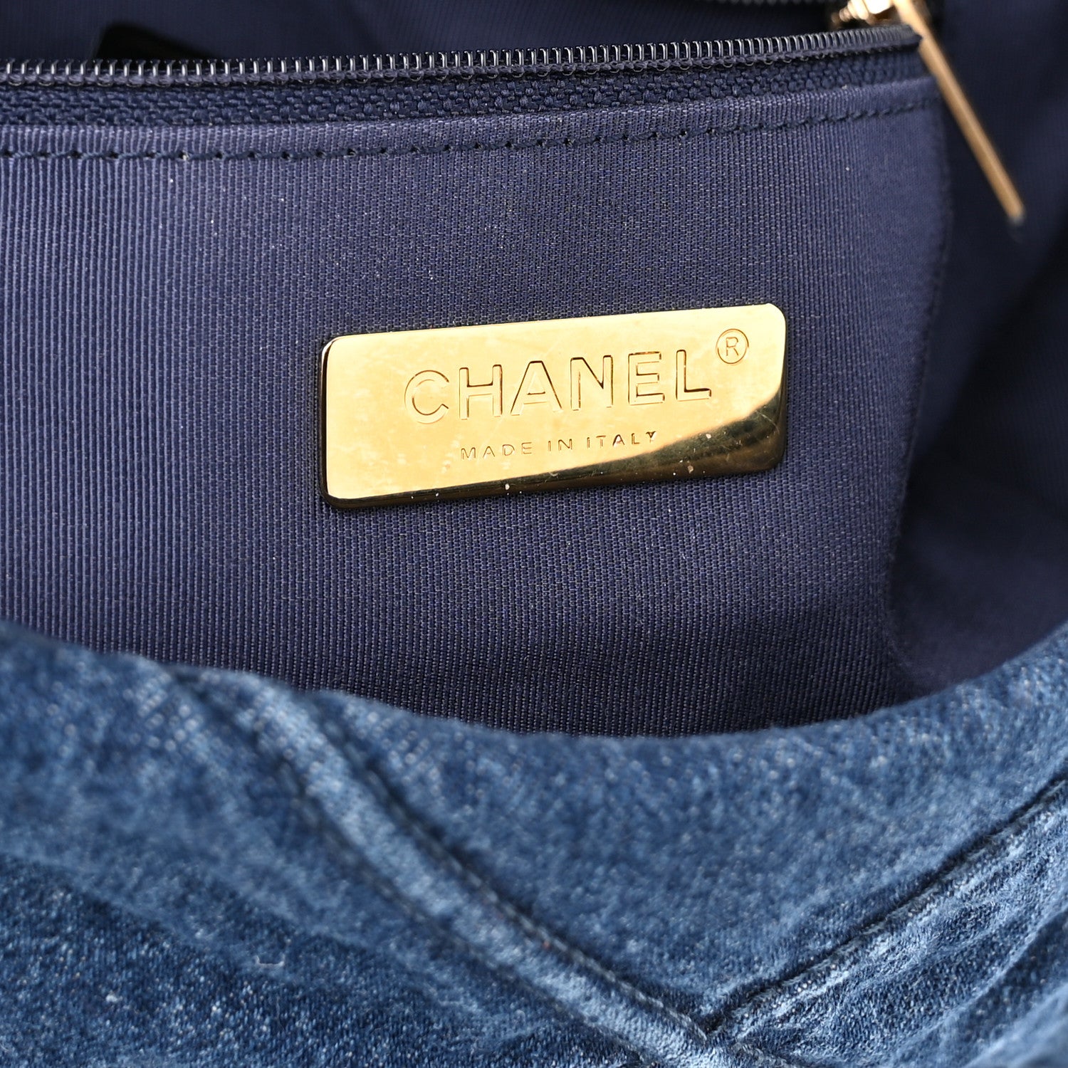 Chanel Denim Quilted Large Chanel 19 Flap Blue 6 of 10