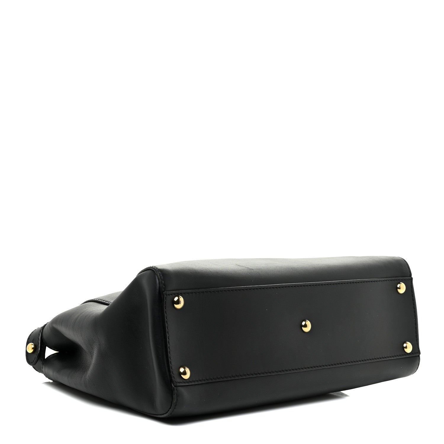 Fendi Vitello Morgan Fabric Jacquard Pequin Medium Peekaboo Iconic Satchel Black Tobacco 4 of 27