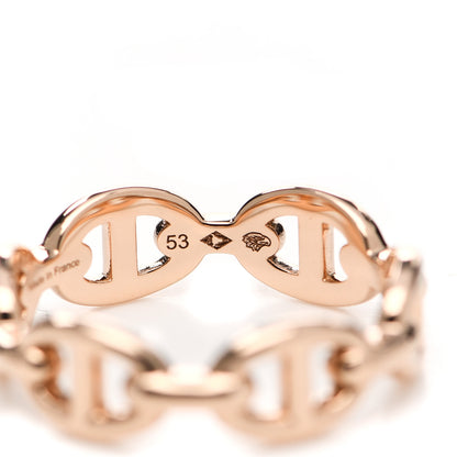 Hermes 18K Rose Gold PM Chaine D'Ancre Enchainee Ring 53 6.25 6 of 7