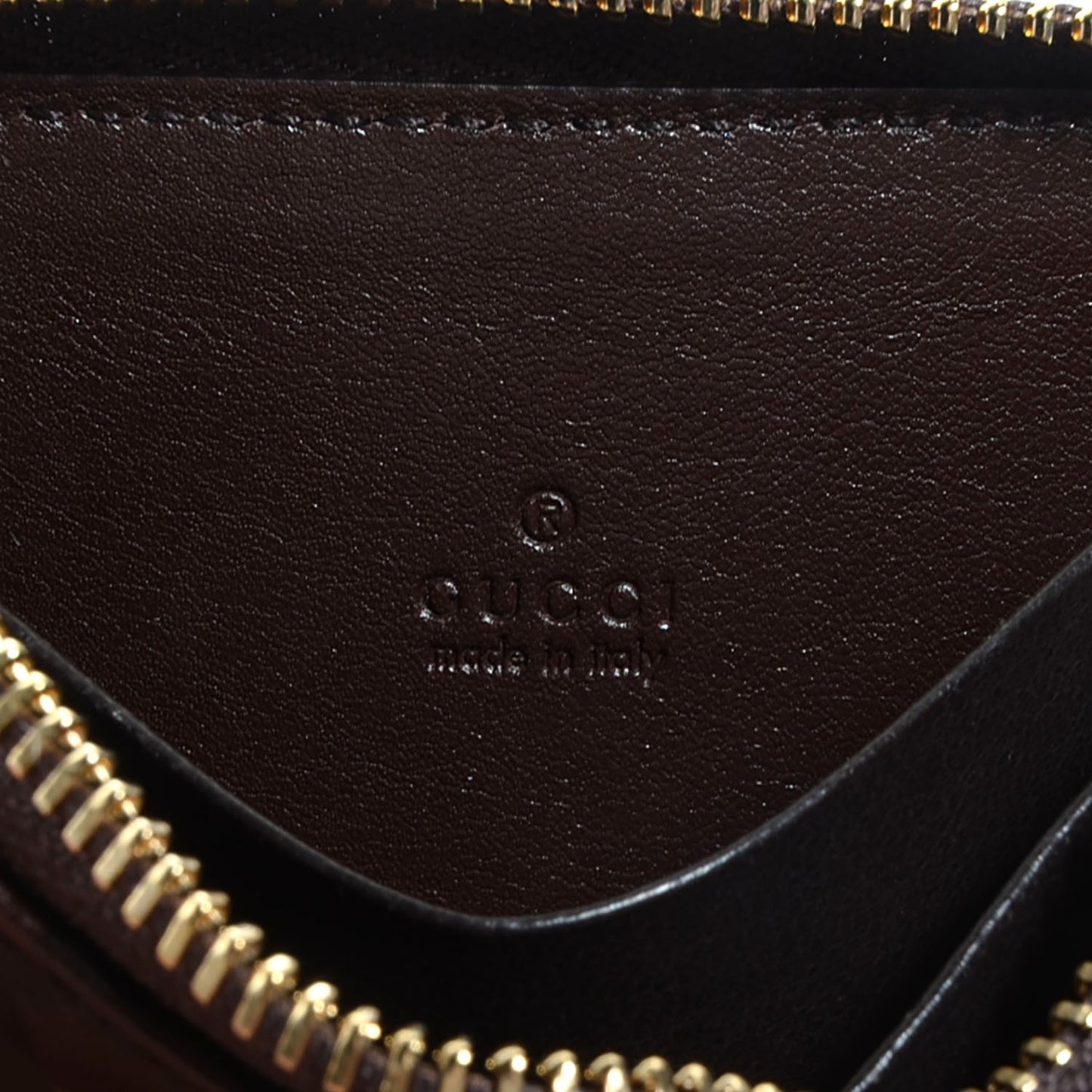 Guccissima Zip Around Card Case Chocolate