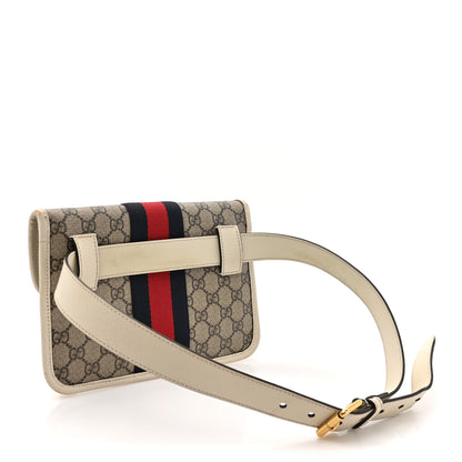 Gucci GG Supreme Monogram Web Small Ophidia Belt Bag 90 36 Beige Ebony White 3 of 19