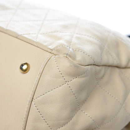 Chanel Calfskin Quilted In The Mix Shopping Tote Beige Black 13 of 15