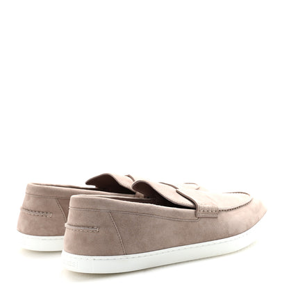 Hermes Suede Goatskin Mens Job Loafers 45 44 Rose Pale 5 of 10