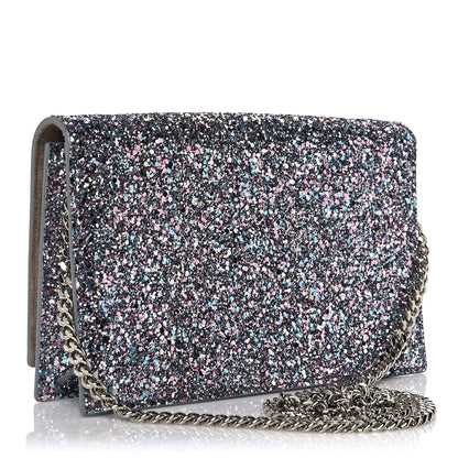 Jimmy Choo Glitter Florence Wallet on Chain Bubblegum Mix 3 of 9