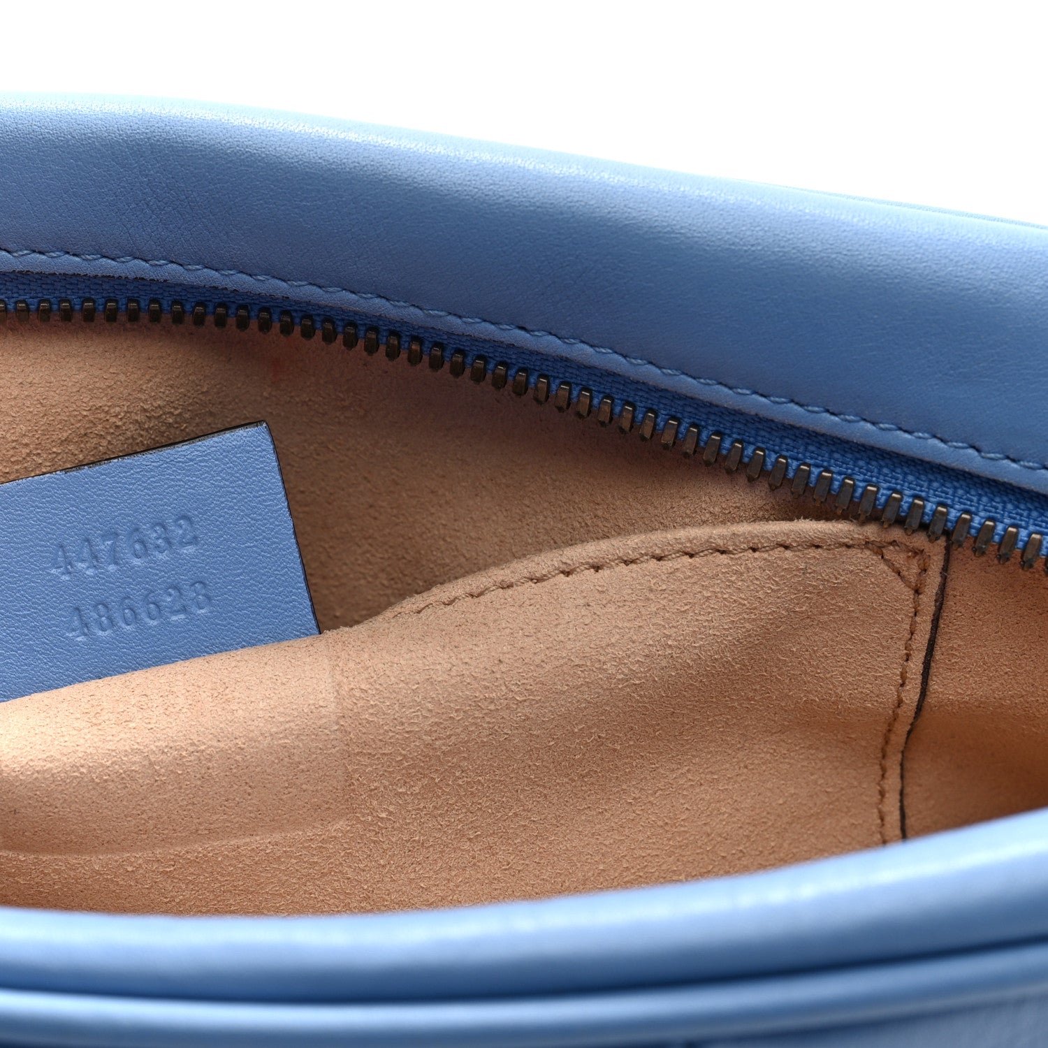 Gucci Calfskin Matelasse Small GG Marmont Chain Shoulder Bag Clear Sky Blue 7 of 11