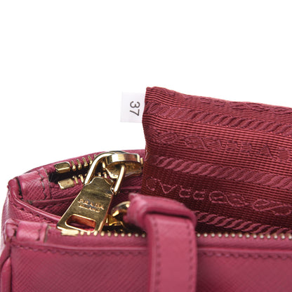 Prada Saffiano Mini Galleria Double Zip Tote Peonia 7 of 12