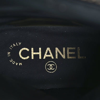 Chanel Lambskin Grosgrain Cap Toe Chain Short Boots 39.5 Black 7 of 9